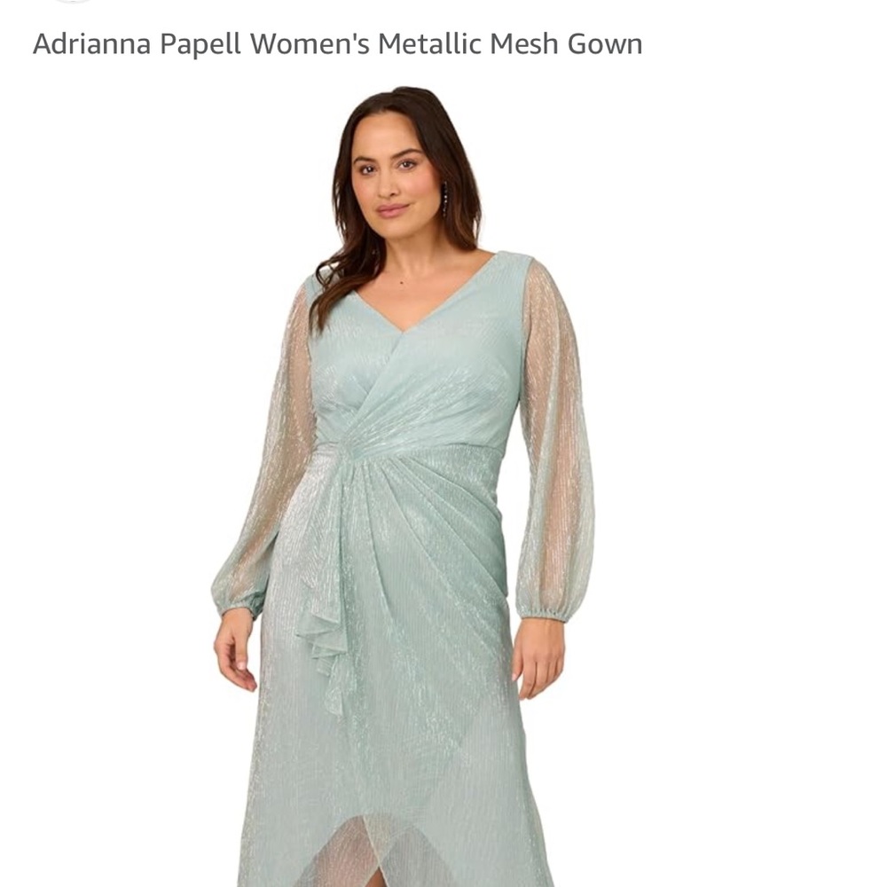 Adrianna Papell Light Blue Long Sleeve Gown